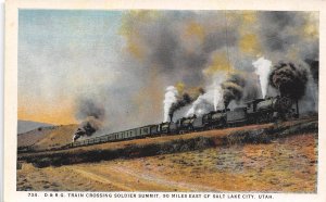 D&RG Railroad Train Soldier Summit Utah postcard