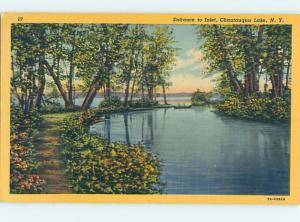 Linen WATER SCENE Chautauqua Lake - Jamestown New York NY hk2654