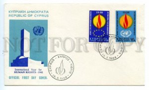 495488 Cyprus 1968 year International Year of Human Rights First day cover