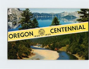 Postcard Oregon Centennial 1859-1959, Oregon