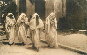 Africa Tunisia Muslim Women Burqa C-1910 #270 Street Scene Postcard 21-7298