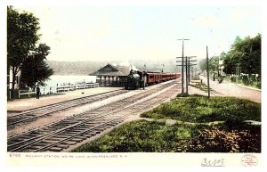 New Hampshire  Weirs Lake , Winnipesaukee  Railroad Station  with Train