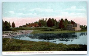 LAKE COBBOSSEECONTEE, Maine ME ~ Pavilion THEATRE ISLAND PARK 1910s Postcard