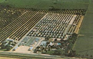 Mission Texas El Valle del Sol Trailer Park Aerial View Postcard JA454663