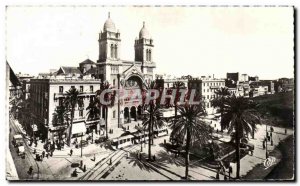 Old Postcard The cathedral Tunis Tunisia