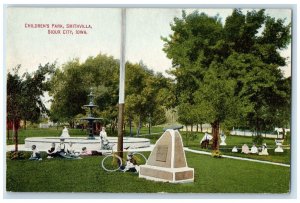c1910's Children's Park Smithvilla Bicycle Canon Sioux City Iowa IA Postcard