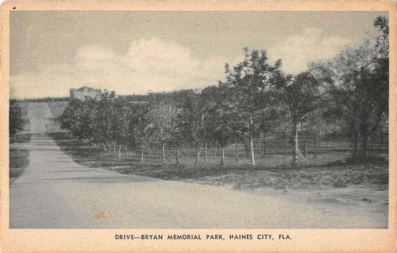 Haines City Florida Bryan Memorial Park Drive Vintage Postcard AA20324