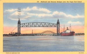 Railroad & Bourne Bridges over the Cape Cod Canal Massachusetts