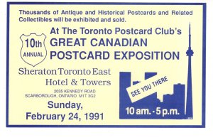 Toronto Postcard Club, 10th Canadian Exposition, Toronto Ontario 1991 Deltiology