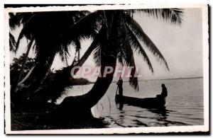 Old Postcard Dahomey on the lagoon