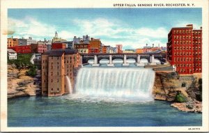 New York Postcard  - Upper Falls, Genesee River - Rochester NY