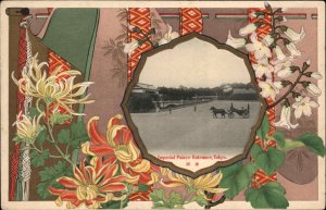 Tokyo Japan Imperial Palace Beautiful Flower/Leaf Border c1910 Postcard