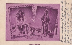 Warners Bookstore American Red Indian Advertising Postcard