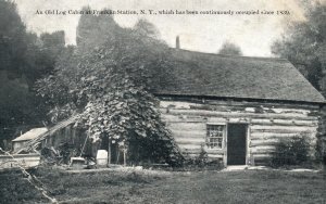 Vintage Postcard Old Log Cabin Occupied Since 1839 Franklin Station New York NY