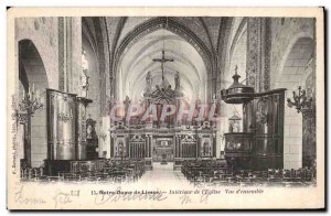 Old Postcard Notre Dame de Liesse Interior of Church Overview