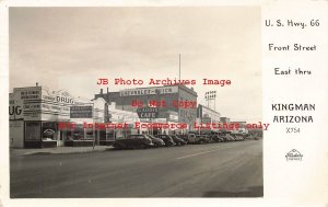 AZ, Kingman, Arizona, RPPC, Front Street, Business Area, Route 66, Frashers X754