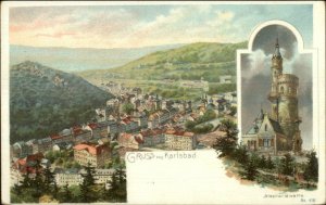 Gruss Aus Karlsbad Germany c1900 Postcard