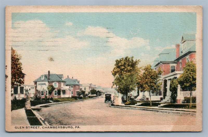 CHAMBERSBURG PA GLEN STREET ANTIQUE POSTCARD