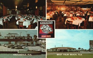 Vintage Postcard 1960 Manero Restaurant World Famous Cheese Salad Hallandale FL