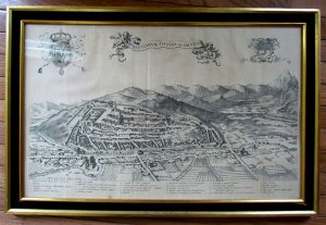 1682 MAP of SALUZZO ITALY by G. BOETTO Salvtiarum Civitas vulgo Saluzzo antique 