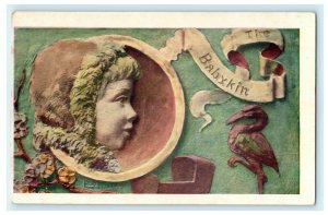 Babykin Birth Announcement Antique Vintage Postcard