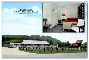 c1950's Mimosa Hotel Roadside Kingston Tennessee TN Room View Vintage Postcard