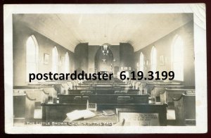 h3420 - NASHUA Iowa 1934 Little Brown Church in the Vale Interior. Real Photo PC