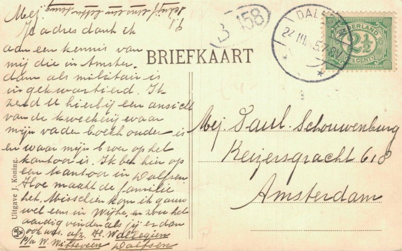 Netherlands Nieuw Moerheim Dedemsvaart Vintage Postcard 07.57