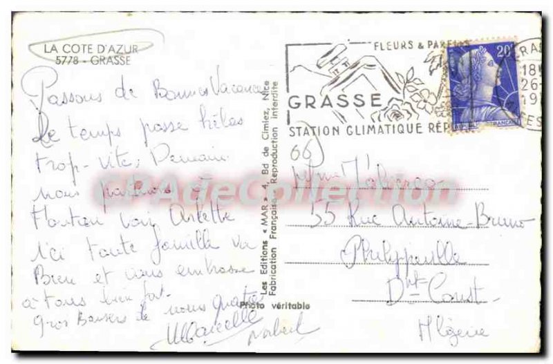Old Postcard Grasse memory