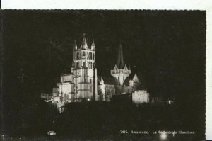 Switzerland Postcard - Lausanne - La Cathedrale Illuminee - Ref 14270A