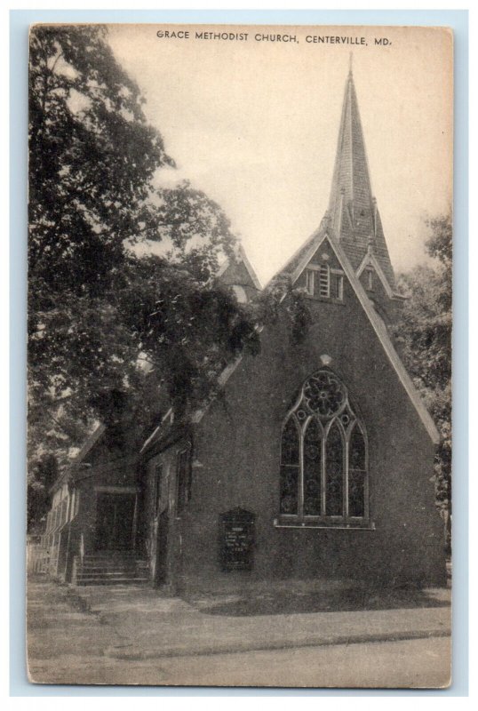 c1920 Grace Methodist Church Centerville Maryland MD Uposted Antique Postcard