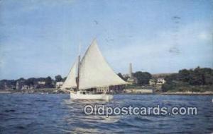 Sailing On The Thames River, New London, Connecticut, CT USA Sailboat 1980 po...