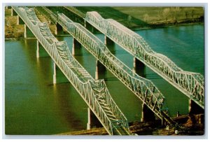 c1960 Bridges Across Mississippi Frisco Railway River Memphis Tennessee Postcard 