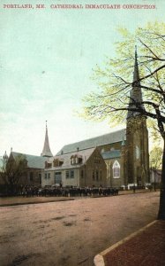 Vintage Postcard 1908 Cathedral Immaculate Conception Portland Maine C.S. W Pub. 