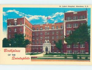 Unused Pre-1980 HOSPITAL SCENE Aberdeen South Dakota SD d5664