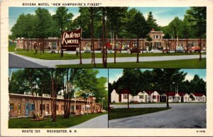 VINTAGE POSTCARD SCENES FROM THE RIVIERA MOTEL LOCATED ROCHESTER NEW HAMPSHIRE