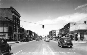 Cadillac Michigan~South Mitchell Street~Woolworth~Classic Cars~1940s RPPC