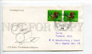 290193 GERMANY 1972 year Bonn 150 years press machine First Day COVER