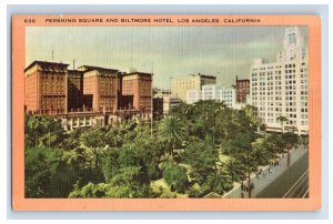 Vintage Pershing Square And Biltmore Hotel Los Angeles California. P129E