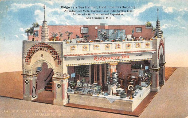 San Francisco California Pan Pacific Expo 1915 Ridway's Tea Exhibit PC