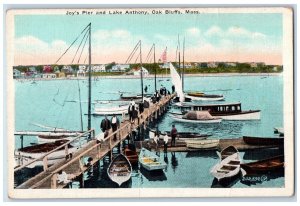 c1910 Joy's Pier Lake Anthony Canoe Shipyard Oak Bluffs Massachusetts Postcard 