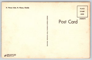 Ft Pierce Florida~Ft Pierce Inlet~Pleasure Boat~1950s Postcard
