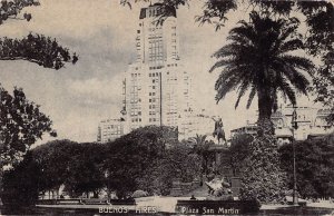 BUENOS AIRES ARGENTINA~PLAZA SAN MARTIN 1900s PHOTO POSTCARD