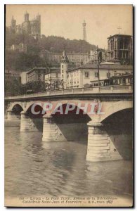 Postcard Old Lyon Pont Tilsitt Avenue of the Library