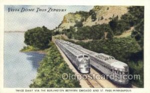 Vista Dome Twin Zephyrs, Chicago, IL USA Train, Trains, Locomotive  Unused 