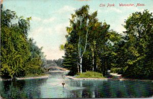 Massachusetts Worcester Scene In Elm Park 1908