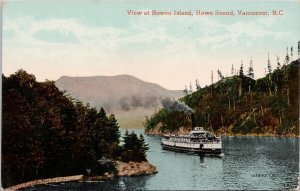 Steamer at Bowen Island Howe Sound Vancouver BC British Columbia Postcard H52