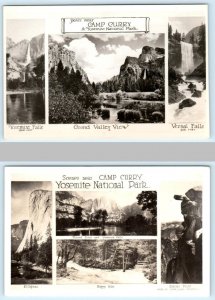 2 RPPC Postcards YOSEMITE NATIONAL PARK ~ Scenes near CAMP CURRY 1940s-50s