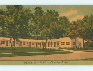 Unused Linen PERRIN MOTEL Chariton Iowa IA u8262