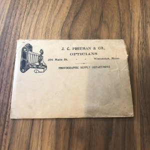 WORCHESTER , MASS MA - Antique American Optician ad Advertising Envelope